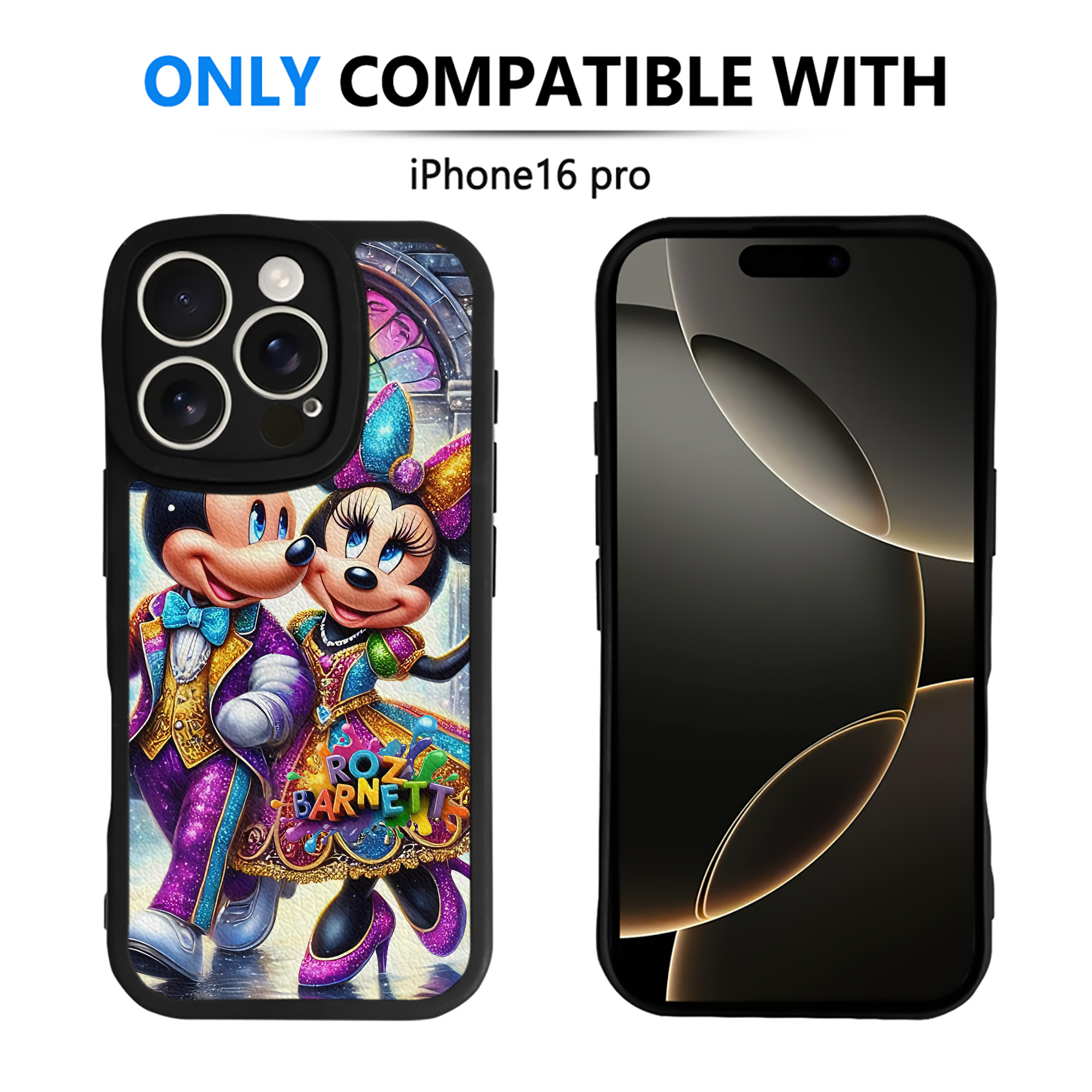 （画像用） ミッキーマウス Mickey Mouse 【iPhone 16シリーズ対応】シリコンスマホケース（レザー調） 材質：シリコン